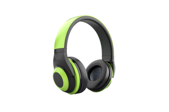 Lime Green and Black Headphones Music Audio Device Technology Gadget