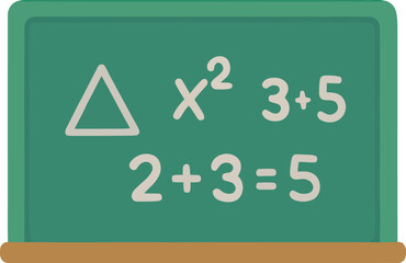Back to School Math Equations and Geometric Shapes on a Chalkboard