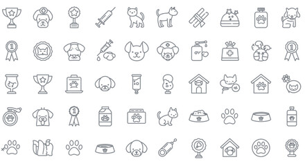 Collection of Pet Care and Award Icons © tere