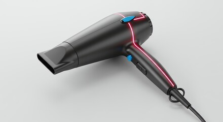 Modern hair dryer isolated on white background