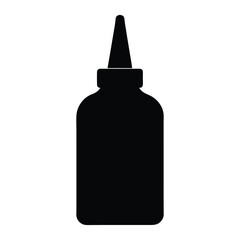 glue bottle icon silhouette vector.