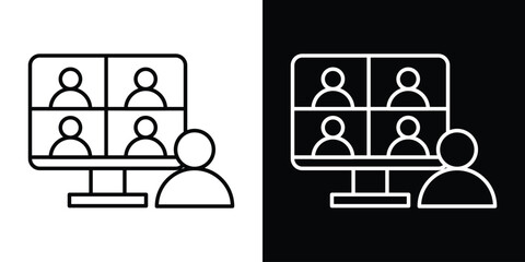 Online meeting icon Graphic vector set for ui design
