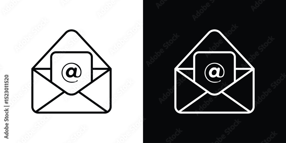 Aufkleber Open email icon Graphic vector set for ui design