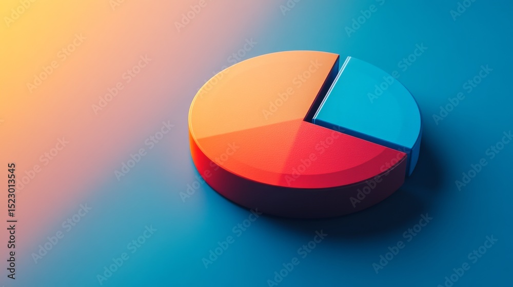 Poster A stunning D pie chart with intricately designed segments, set against a gradient backdrop, emphasizing the complexity and richness of financial data.