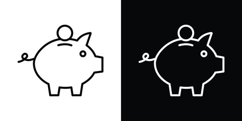 Piggy bank icon Graphic vector set for ui design