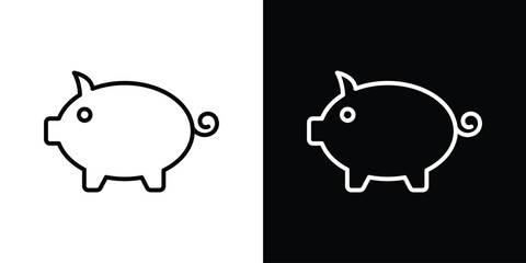 Piggy bank icon Graphic vector set for ui design