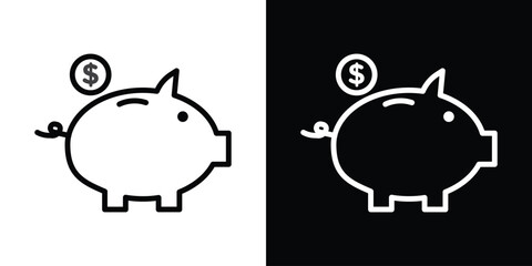 Piggy bank icon Graphic vector set for ui design