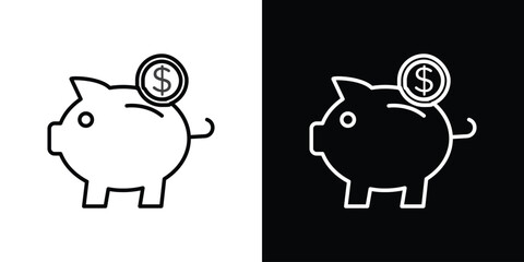 Piggy bank icon Graphic vector set for ui design