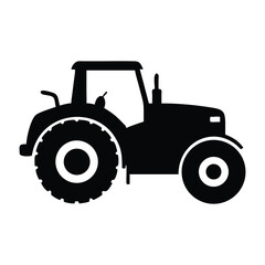 Modern Farm Tractor Silhouette vector design.