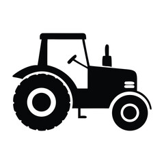 Modern Farm Tractor Silhouette vector design.