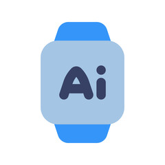 ai smartwatch flat icon