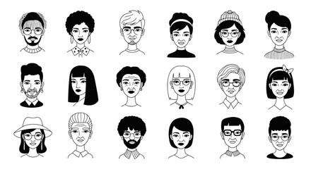 Diverse Collection of Cartoon Character Portraits