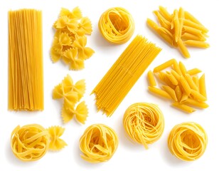 Various types of pasta arranged