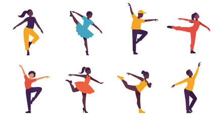 Diverse Group of Stylish Dancers in Various Poses
