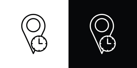 Real time location icon Graphic vector set for ui design