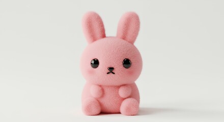 Obraz premium Pink rabbit plush toy figurine