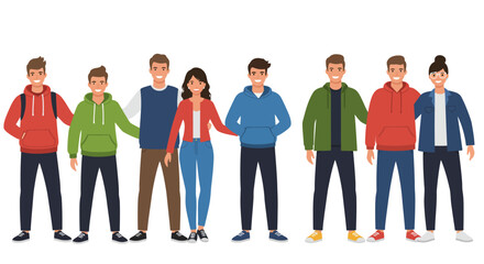 Obraz premium Happy Diverse Group of Young Adults Standing Together