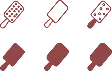 set of ice cream line art vector, ice cream set vector