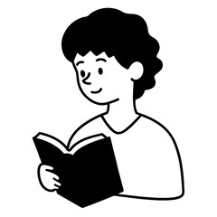 young man reading a book