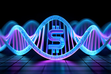 Genetic finance dna dollar symbol investment technology and future of money