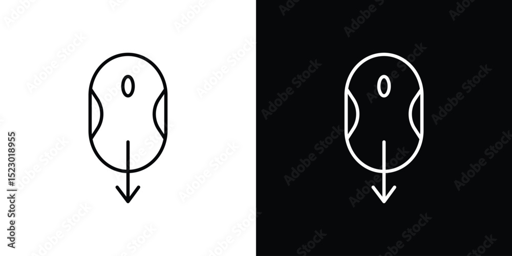 Poster scroll down computer mouse icon graphic vector set for ui design