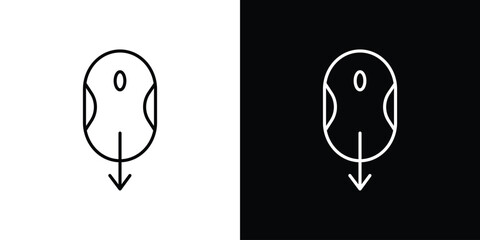 Scroll down computer mouse icon Graphic vector set for ui design