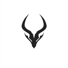 Fototapeta premium Silhouette of stylized antelope head, antler design