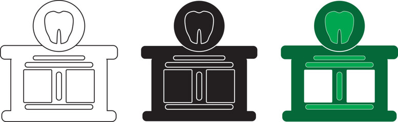 Dental clinic icon. Dentistry center symbol. Dentist location icon