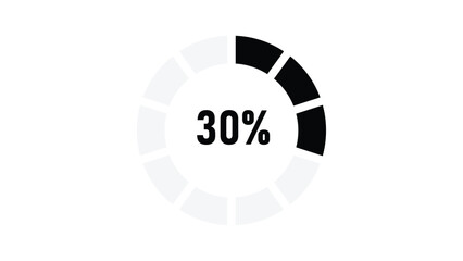 Circle 30 percent loading or circle 70 percent progress.