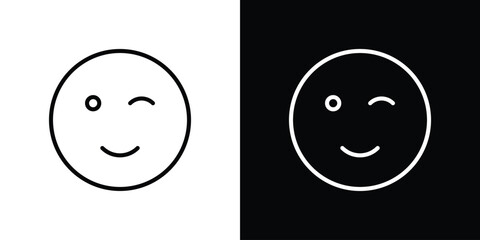 Smile wink icon Graphic vector set for ui design