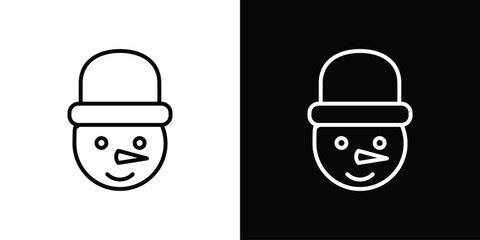 Snowman head icon Graphic vector set for ui design