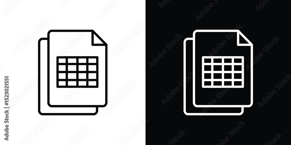 Fototapete Spreadsheet icon Graphic vector set for ui design