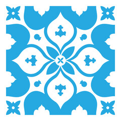 Ornate Blue Floral Tile – Oriental Pattern for Home Decor