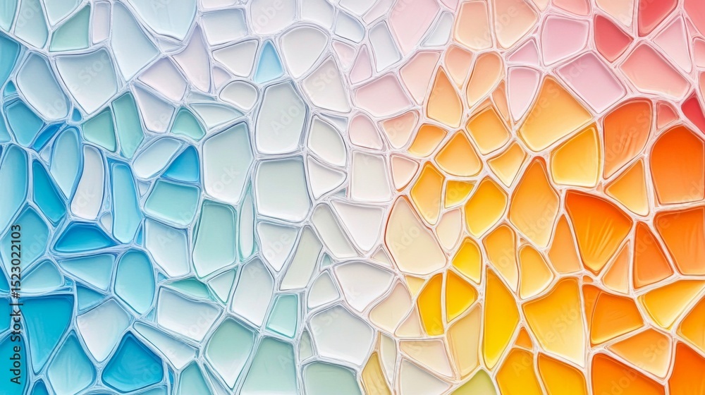 Leinwandbilder Intricate web of interconnected lines and shapes in a colorful gradient, creating a complex and visually engaging graphic design.