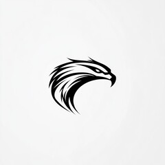Fototapeta premium Simple black and white stylized eagle head graphic