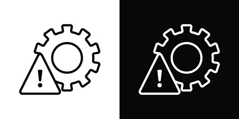 Technical warning icon Graphic vector set for ui design