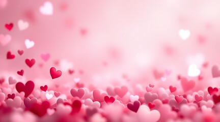 Romantic pink and red hearts background image
