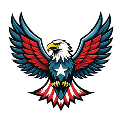 Obraz premium a majestic bald eagle with its wings spread wide.