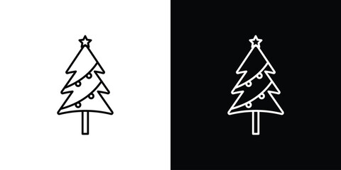 Tree christmas icon Graphic vector set for ui design