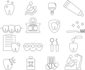 dental Icon Set - vector illustration design