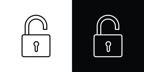 Unlock icon Graphic vector set for ui design