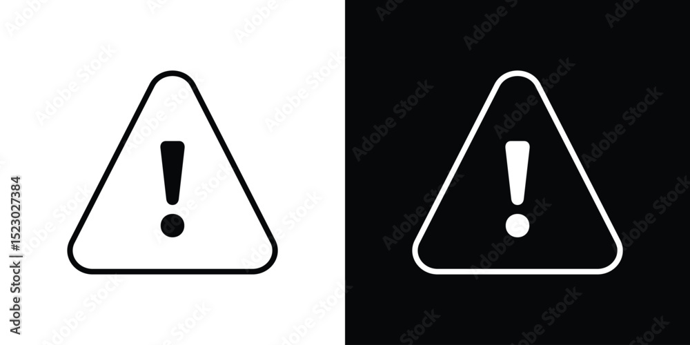 Poster warning triangle icon graphic vector set for ui design