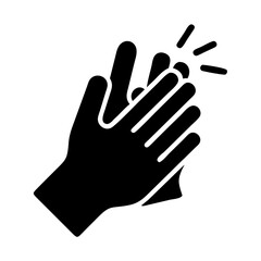 Obraz premium Clapping Hands with Heart Icon – Vector Symbol of Appreciation, Support, and Gratitude