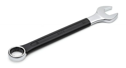 Obraz premium Black handed wrench on white background