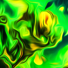 Abstract fluid art digital painting and dynamic swirling patterns with vibrant color transitions.