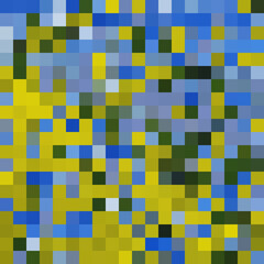 Colorful abstract mosaic background. Pixel effect. Camo and camouflage.