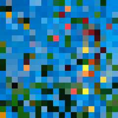 Colorful abstract mosaic background. Pixel effect. Camo and camouflage.