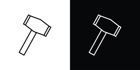 Wooden mallet icon Graphic vector set for ui design