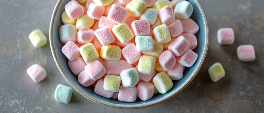 Playful Display of Marshmallows in Bowl with Dark and Light Mix