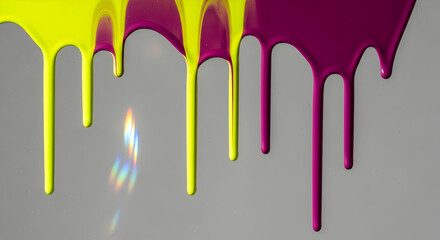 Vibrant Color Drips Against A Neutral Backdrop Showcasing Fluidity And Light Play